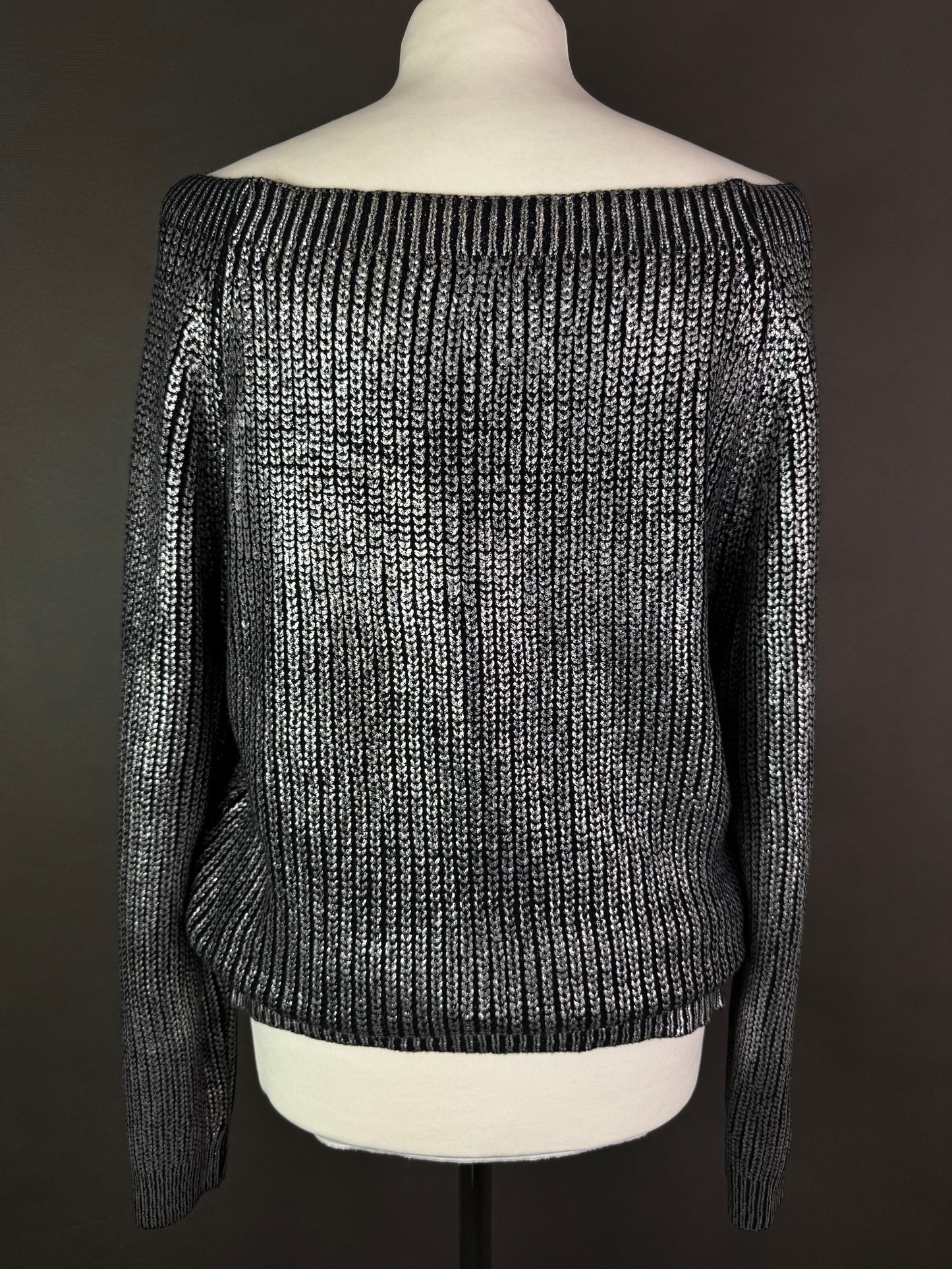 Metaliczny sweter XL