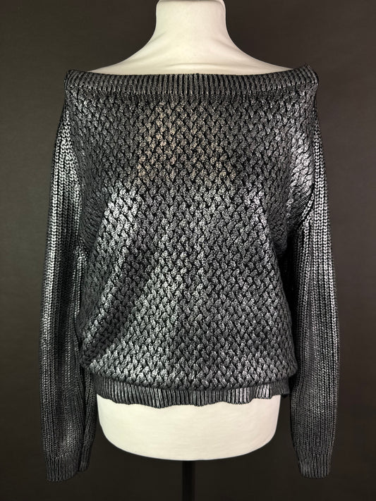 Metaliczny sweter XL