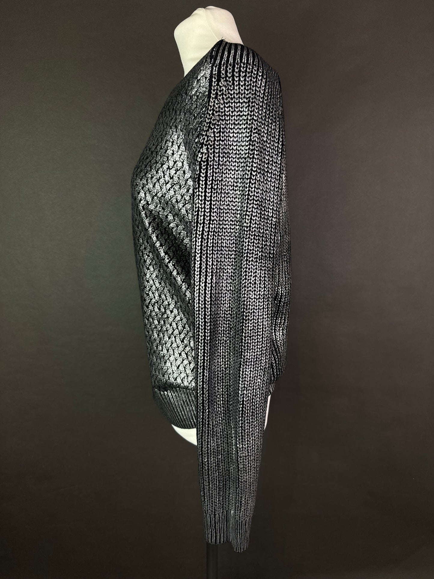 Metaliczny sweter XL