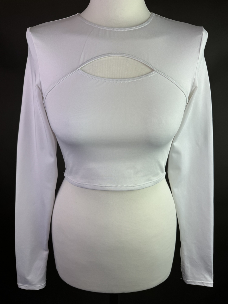 Crop top z długim rękawem S