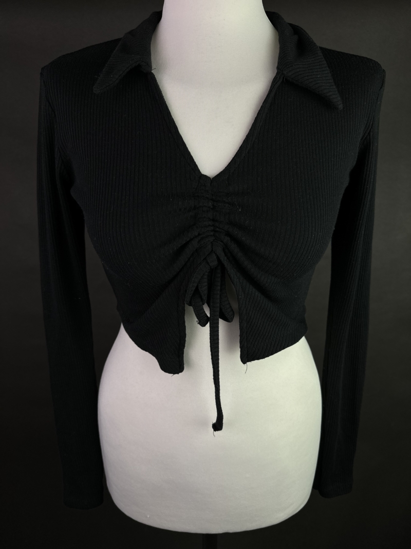 Crop top z długim rękawem XS