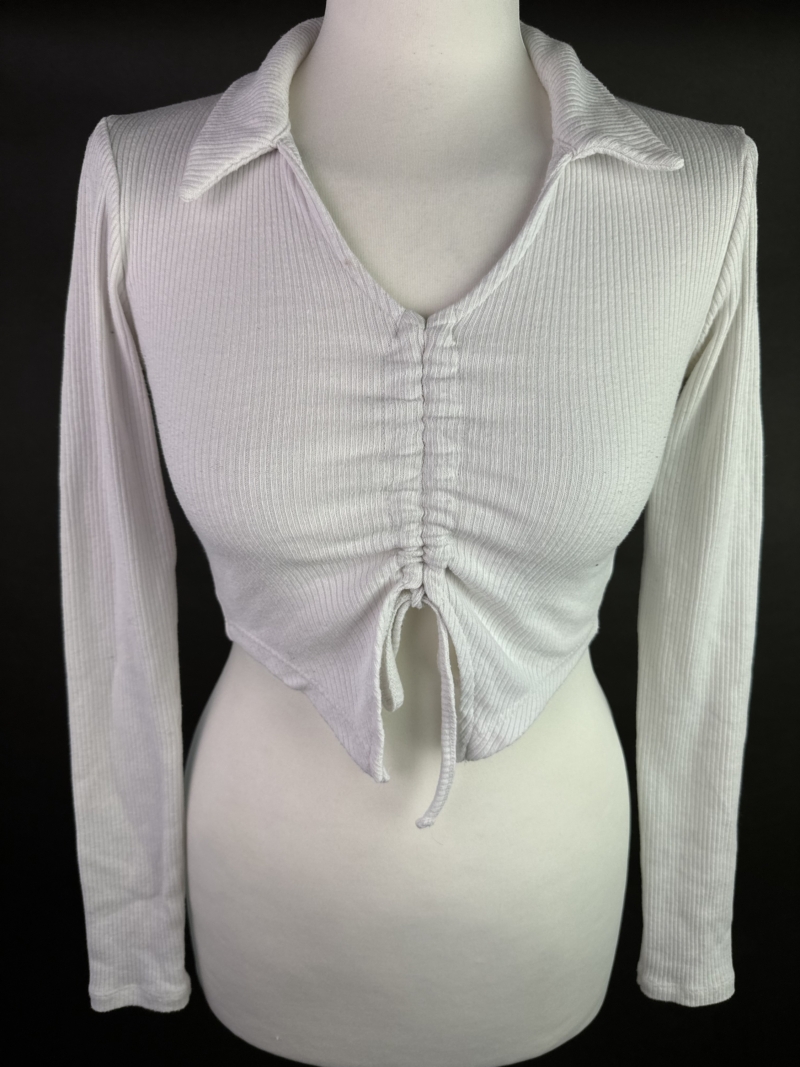 Crop top z długim rękawem XS