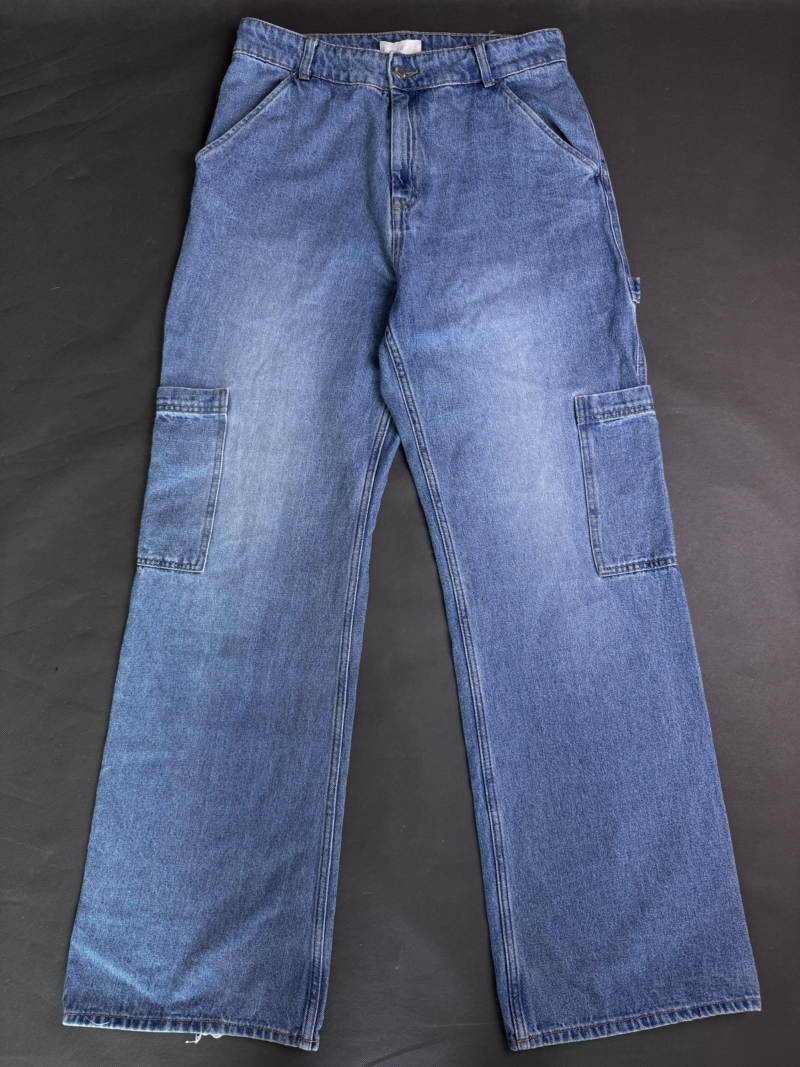 Spodnie jeansowe cargo XL - obrazek 2