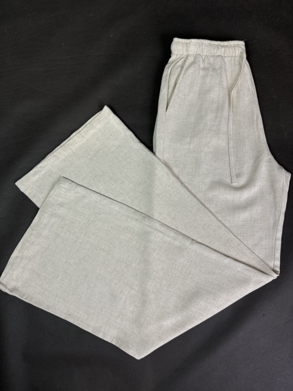 Szerokie spodnie z lnem S